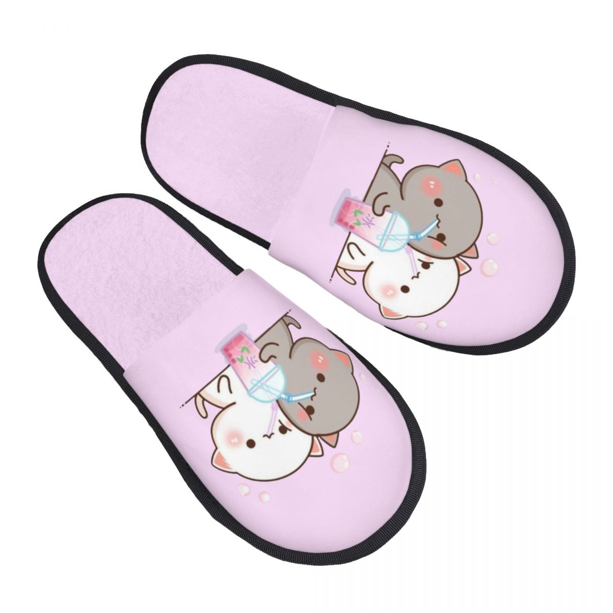 Women Shoes Mochi - Özel Çift Mochi Kedi Şeftali Ve