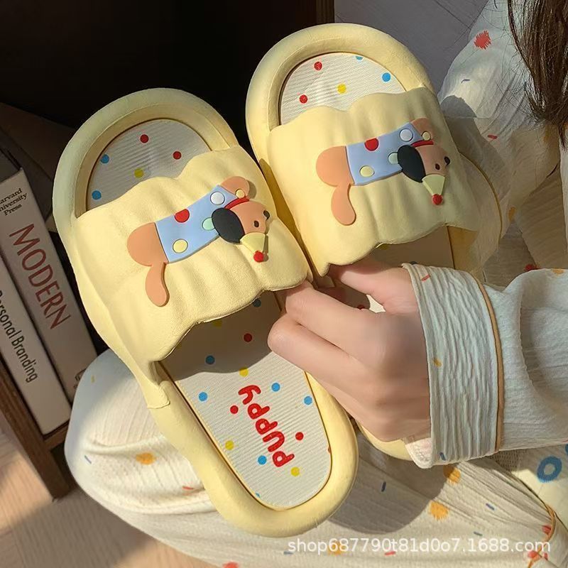Women'S Shoes For Flat Feet - Kadınlar için Karikatür Hot Dog Terlikleri