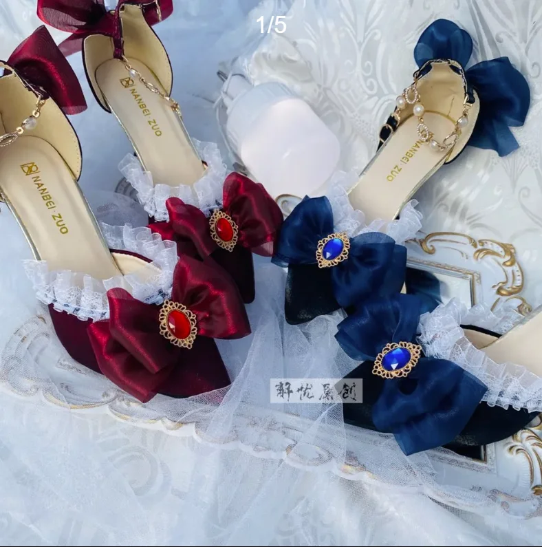 Court Heel Pointed - Lolita Yüksek Topuklu Ayakkabılar Zarif Mahkemesi