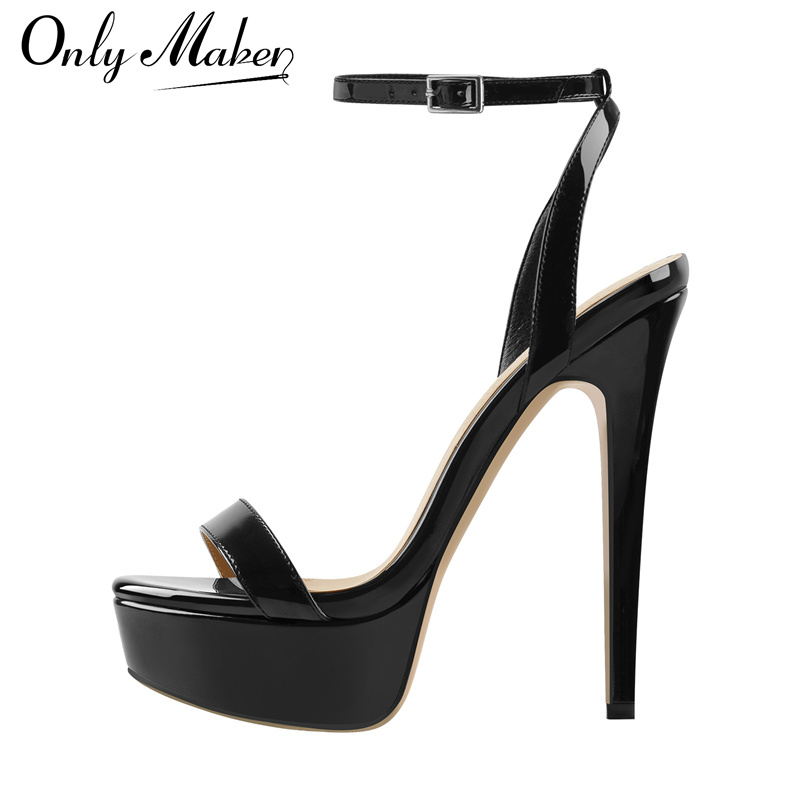 Ankle Strap Heels - Onlymaker Kadın Platform Stiletto Yüksek Topuklu