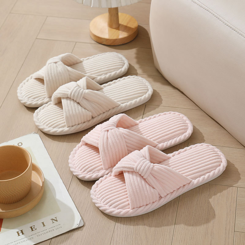 Women Shoes For Winter - Kadife çapraz kayış ev terlik kadınlar