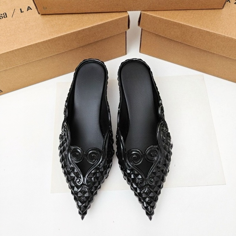 Court Heel Pointed - Kadın Ayakkabıları Sivri Burunlu Cadı Düşük