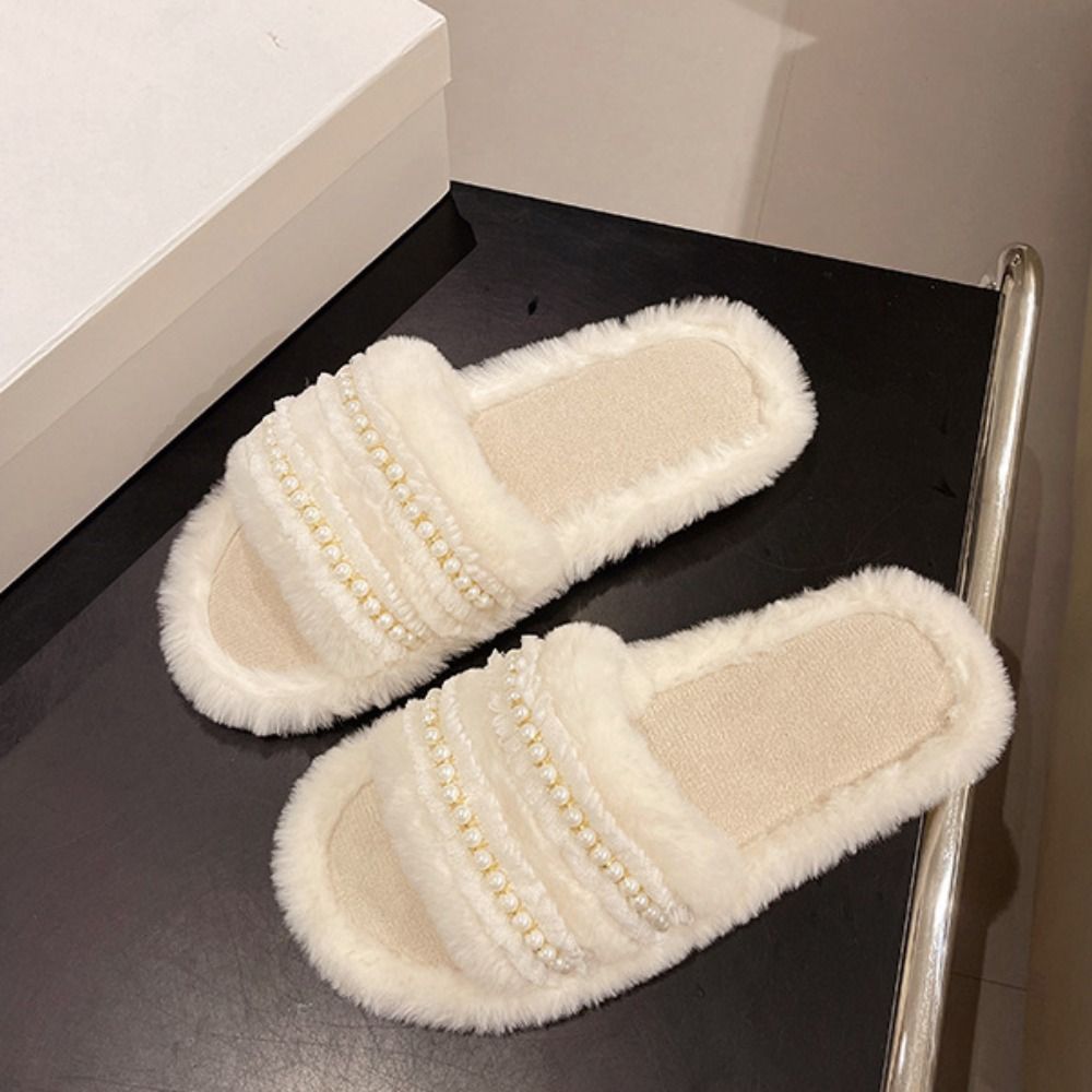 Sevimli Kalın Tabanlı İncili T - Fluffy Fur Slipper incelemesi ve fiyatı