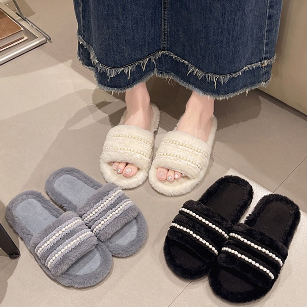 Sevimli Kalın Tabanlı İncili T - Fluffy Fur Slipper incelemesi ve fiyatı