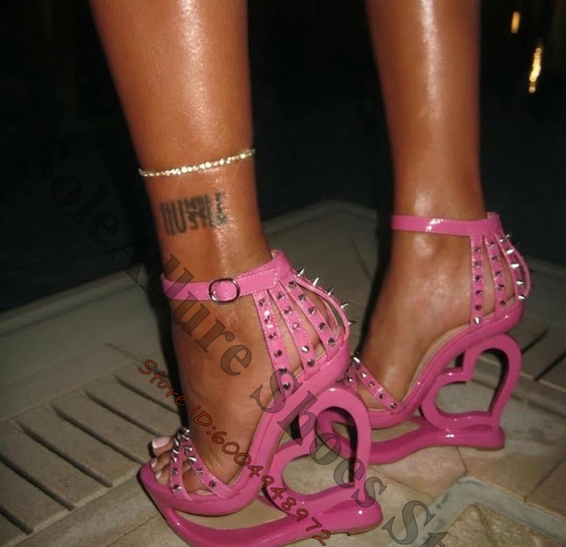 Sıcak Pembe Sivri Uçlu Çivili  - Ankle Strap Heels incelemesi ve fiyatı